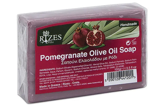 Ręcznie robione mydło oliwkowe z granatem 100g