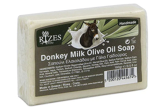Ręcznie robione mydło oliwkowe z mlekiem oślim 100g