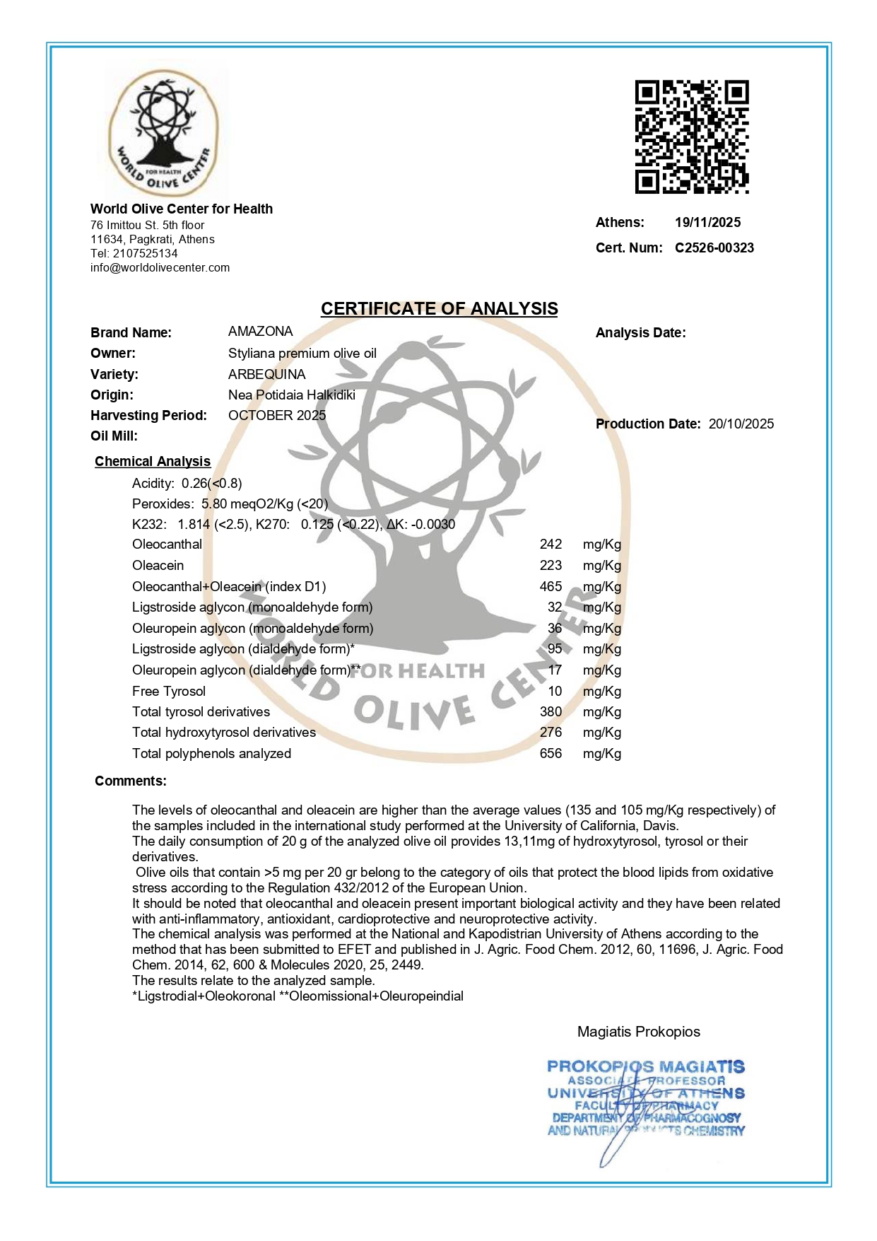 Organiczna oliwa z oliwek wysokopolifenolow Amazona 5L - obrazek 2
