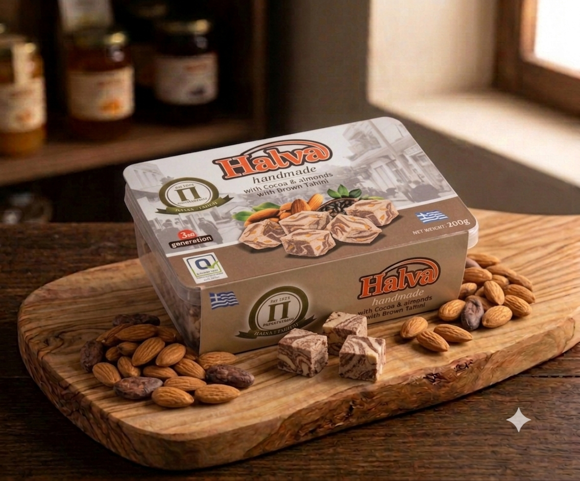 Chałwa pełnoziarnista z kakao i migdałami 200g
