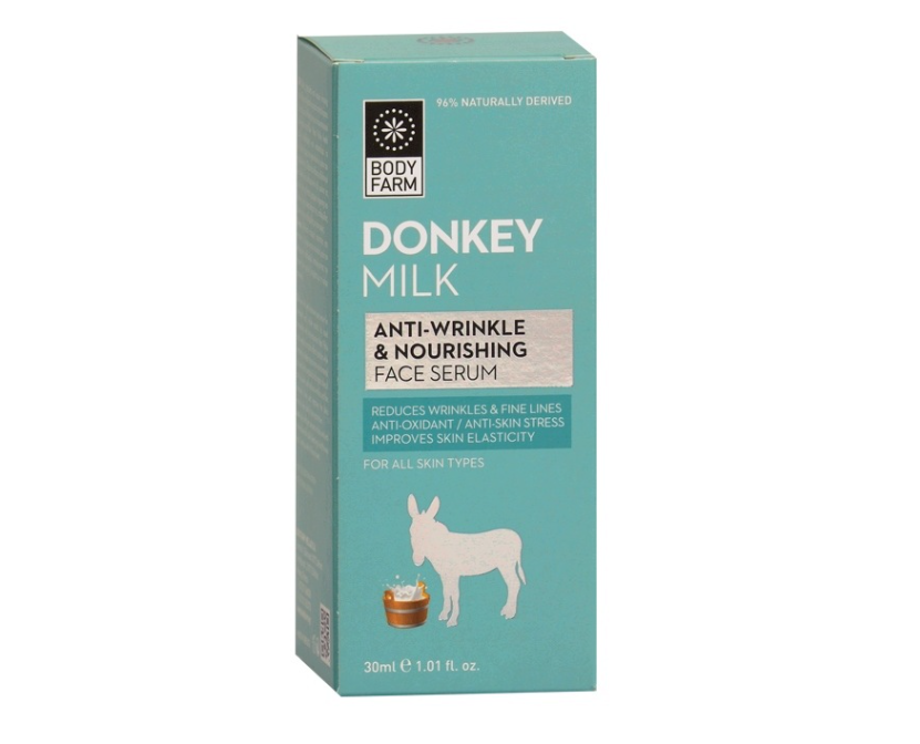 Przeciwzmarszczkowe i odżywcze serum do twarzy Donkey milk 30ml Body Farm - obrazek 2